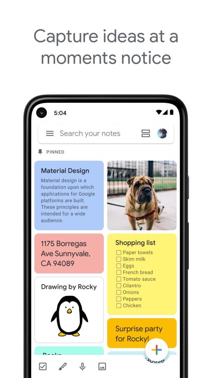 Ứng dụng ghi chú Google Keep